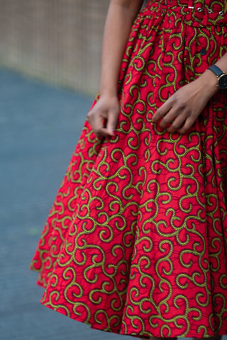 THANDIWE RED MIDI DRESS