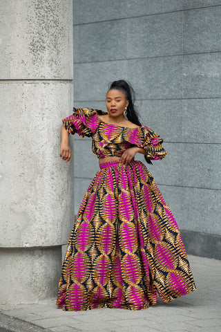 MOREMI PINK AND BLACK TWO PIECE SET Outfit Sets