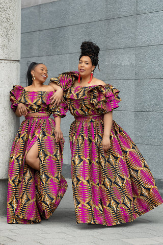 MOREMI PINK AND BLACK TWO PIECE SET Outfit Sets