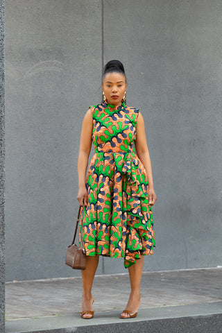 MODUPE GREEN PEPLUM DRESS Women’s Dress