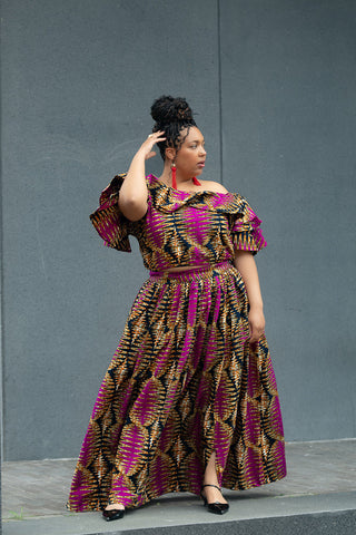 MOREMI PINK AND BLACK TWO PIECE SET Outfit Sets