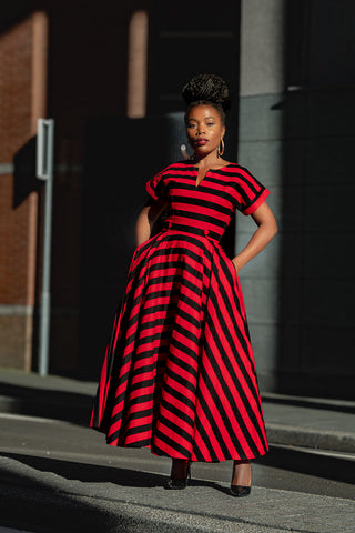 Peju Red And Black Dress