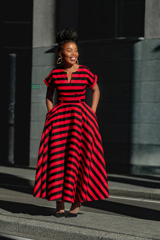 Peju Red And Black Dress