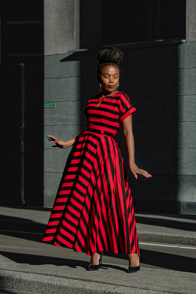 Peju Red And Black Dress