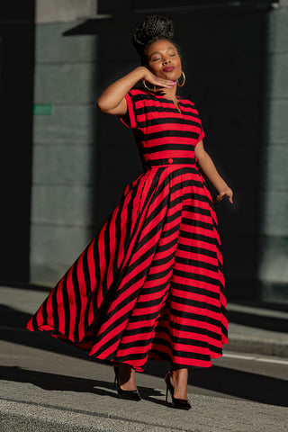 Peju Red And Black Dress
