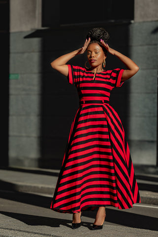 Peju Red And Black Dress