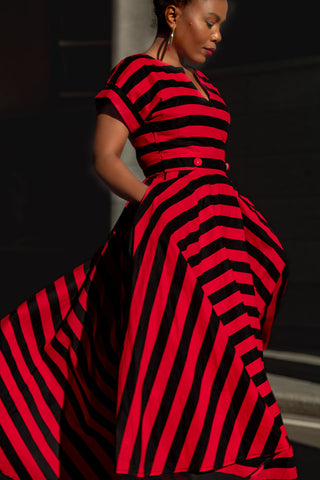Peju Red And Black Dress