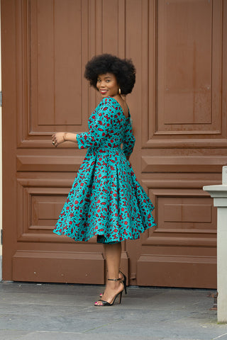 Sophie Red And Blue Dress Dresses