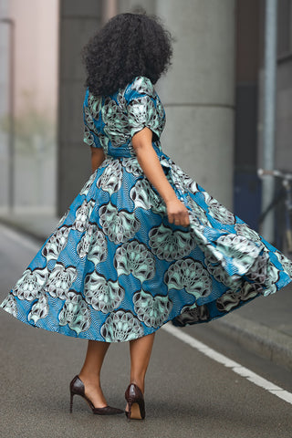 Beverly Blue and Silver Midi dress