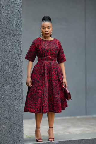 OLUCHI RED AND BLACK DRESS Dresses