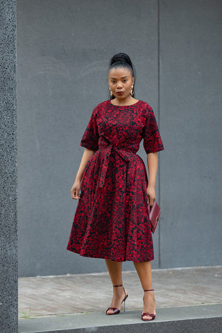 OLUCHI RED AND BLACK DRESS Dresses