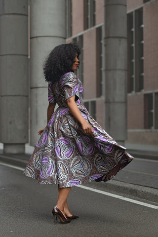 BEVERLY BROWN AND SILVER DRESS