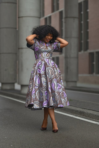 BEVERLY BROWN AND SILVER DRESS