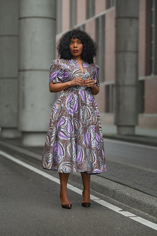 BEVERLY BROWN AND SILVER DRESS
