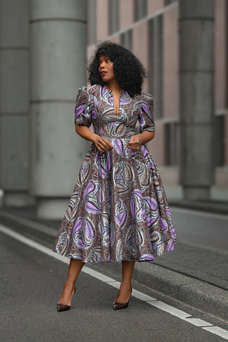 BEVERLY BROWN AND SILVER DRESS