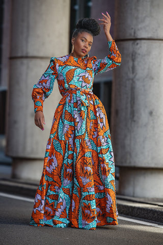 Derin Orange Maxi Dress