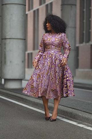 ZANELE PURPLE AND BROWN DRESS
