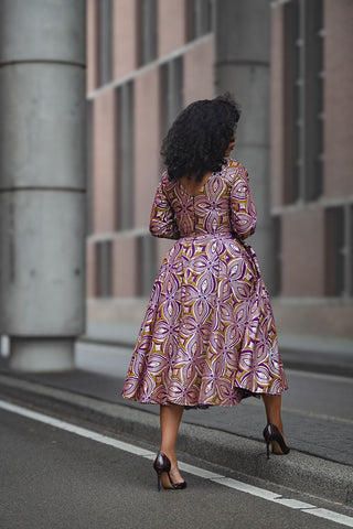 ZANELE PURPLE AND BROWN DRESS