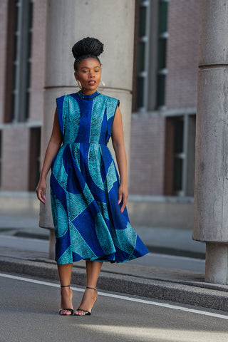 Masego Royal Blue Midi Dress