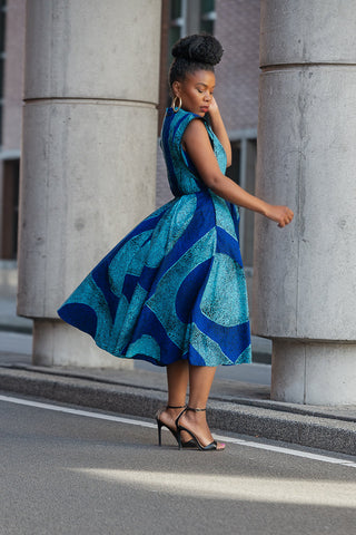 Masego Royal Blue Midi Dress