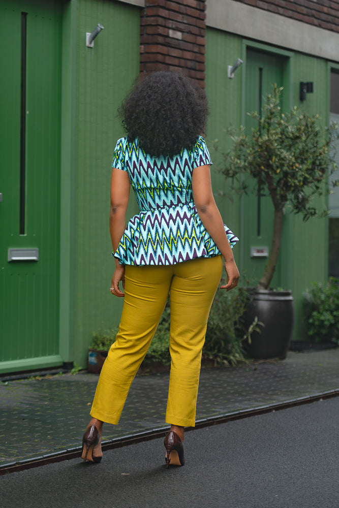 Tiwa Turquoise Peplum Top