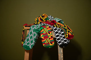 ACCRA KENTE GREEN AND RED SOCKS