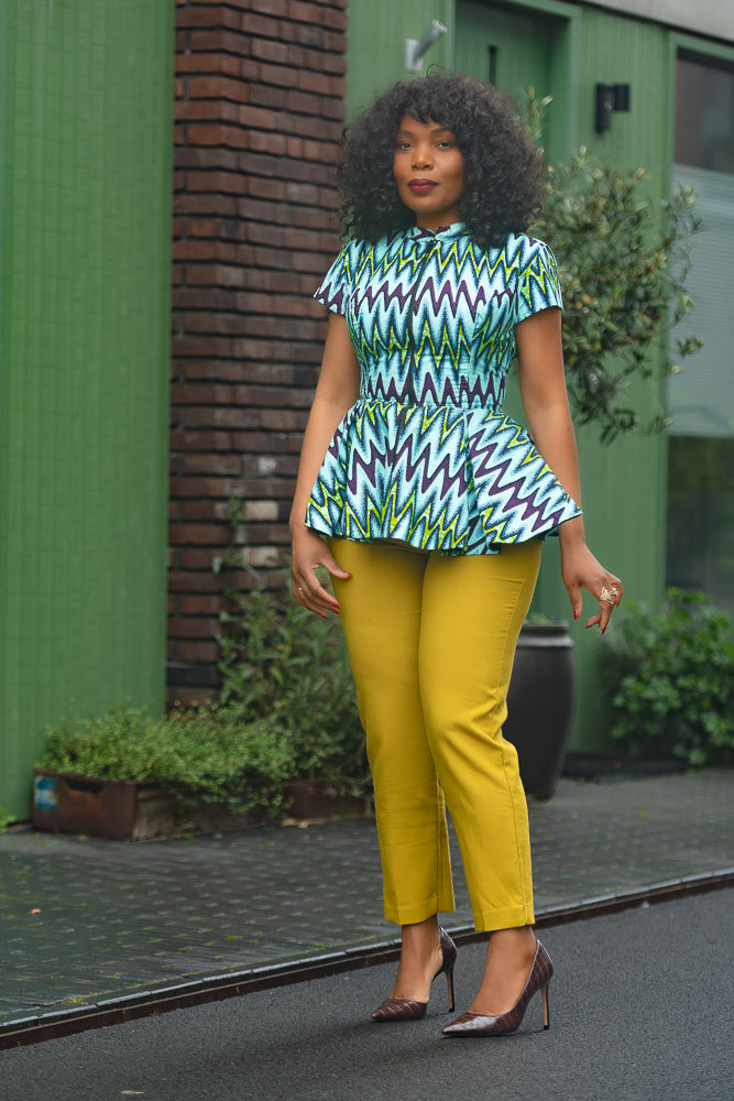 Tiwa Turquoise Peplum Top