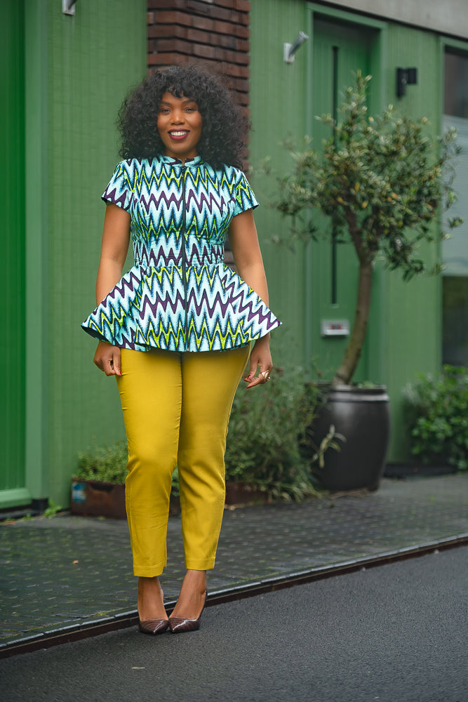 Tiwa Turquoise Peplum Top