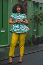 Tiwa Turquoise Peplum Top