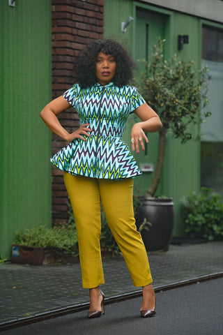 Tiwa Turquoise Peplum Top