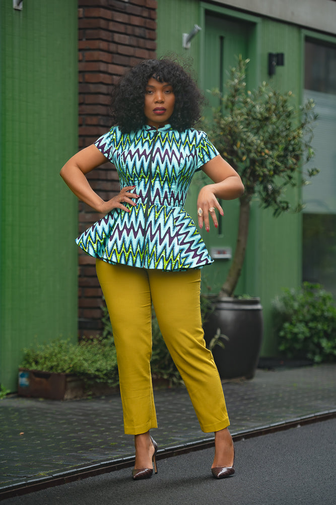 Tiwa Turquoise Peplum Top
