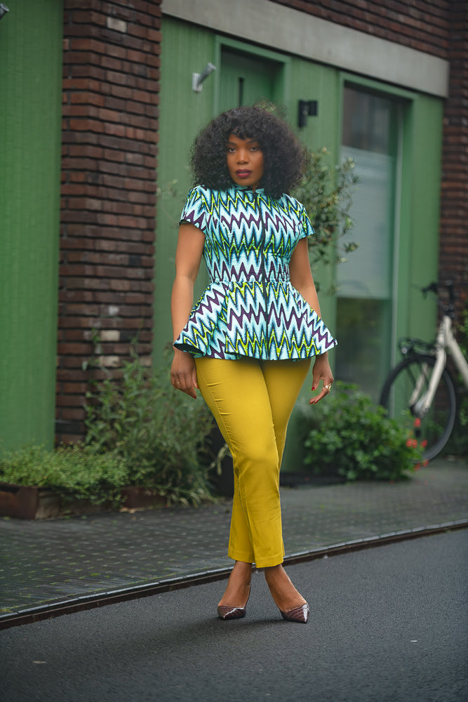 Tiwa Turquoise Peplum Top