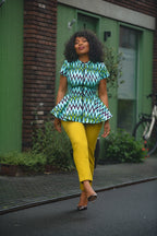 Tiwa Turquoise Peplum Top