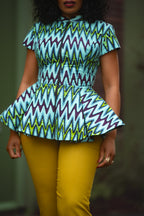 Tiwa Turquoise Peplum Top