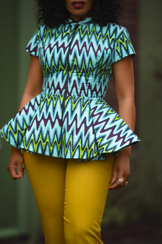Tiwa Turquoise Peplum Top