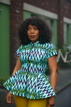 Tiwa Turquoise Peplum Top