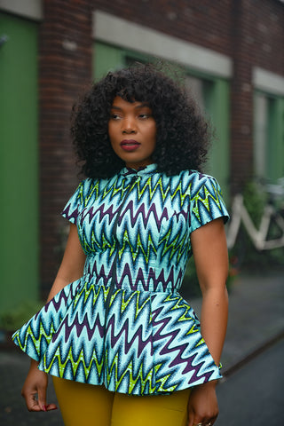 Tiwa Turquoise Peplum Top