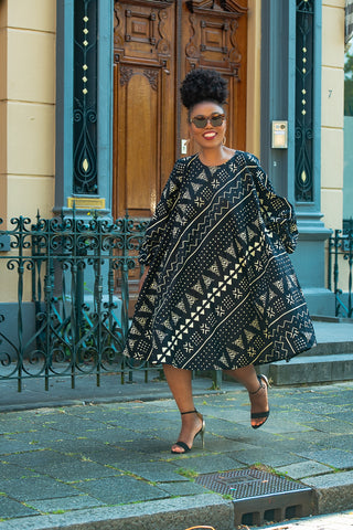 OSEYE BLACK AND BEIGE DRESS