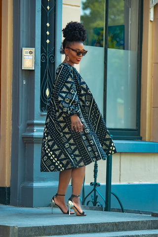 OSEYE BLACK AND BEIGE DRESS