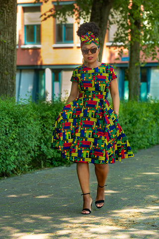 TENDAI MULTICOLOURED DRESS.