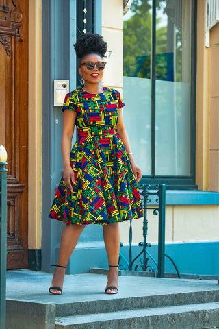 TENDAI MULTICOLOURED DRESS.