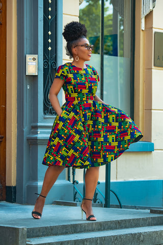 TENDAI MULTICOLOURED DRESS.