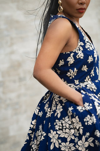 HIBO NAVY FLORAL DRESS Women’s Dress