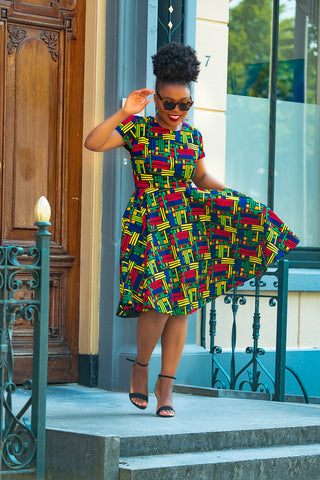 TENDAI MULTICOLOURED DRESS.