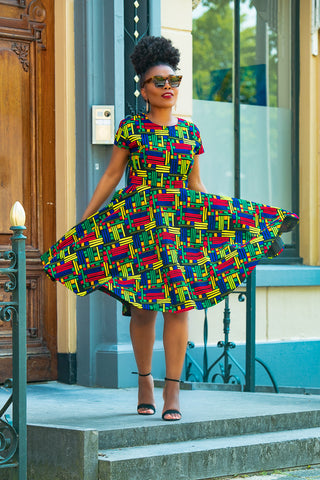 TENDAI MULTICOLOURED DRESS.