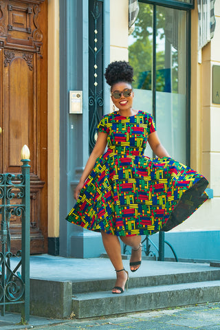 TENDAI MULTICOLOURED DRESS.