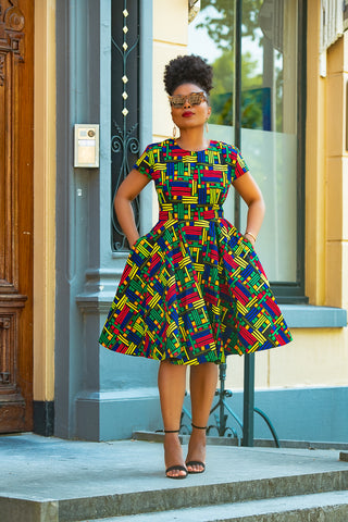 TENDAI MULTICOLOURED DRESS.