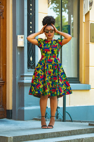 TENDAI MULTICOLOURED DRESS.