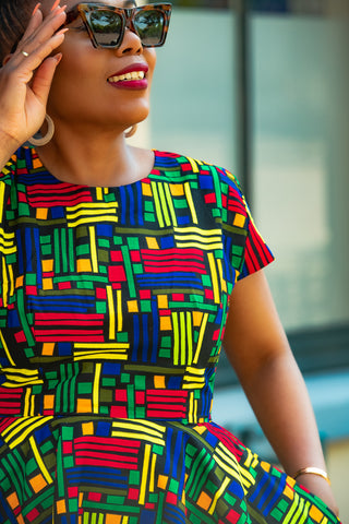 TENDAI MULTICOLOURED DRESS.