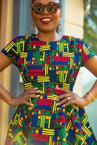 TENDAI MULTICOLOURED DRESS.